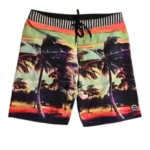 Roxy women’s board shorts swim boardshorts Medium Tropical Palm Trees